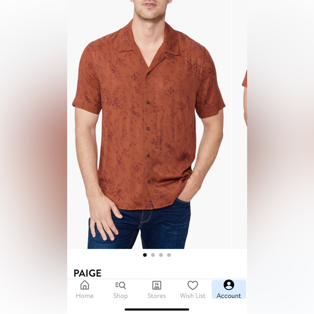 Paige short sleeve camp shirt nwt